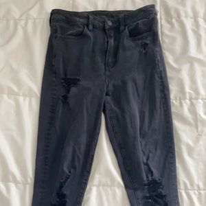 Black American Eagle High Waisted Jeans